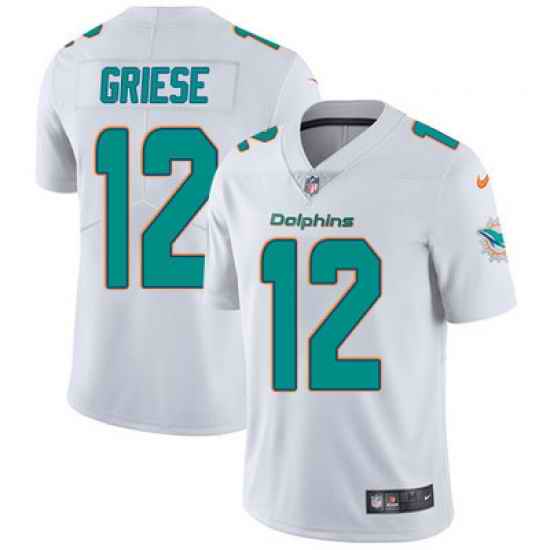 Nike Dolphins #12 Bob Griese White Mens Stitched NFL Vapor Untouchable Limited Jersey